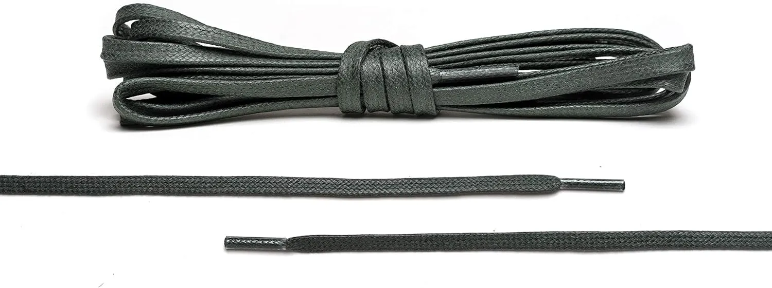 Premium Flat Waxed Cotton Boot Laces - Cobbler's Choice Shoe Laces - Durable and Beautiful!