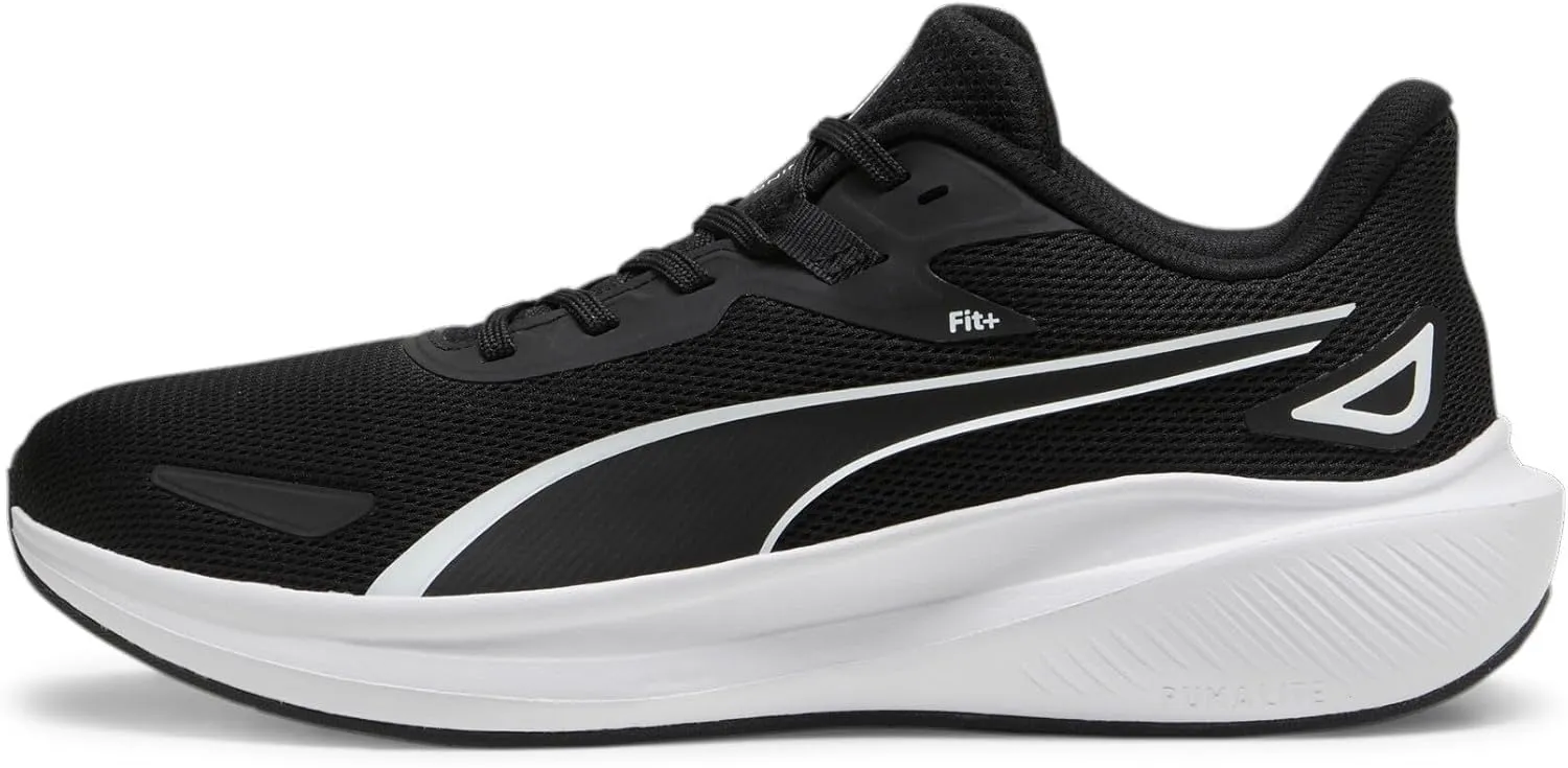 PUMA Men's Road Running Shoe, Black Black White, 6.5 us