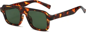 Retro Square Sunglasses for Women Men Trendy Thick Frame Square Aviator Sun Glasses 70s Vintage Shades