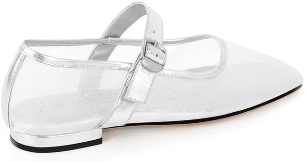 richealnini Women's Low Block Heel Square Toe Flats Patent Leather Pumps Adjustable Buckle Wedding Dress
