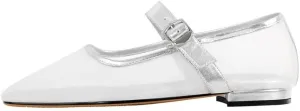 richealnini Women's Low Block Heel Square Toe Flats Patent Leather Pumps Adjustable Buckle Wedding Dress