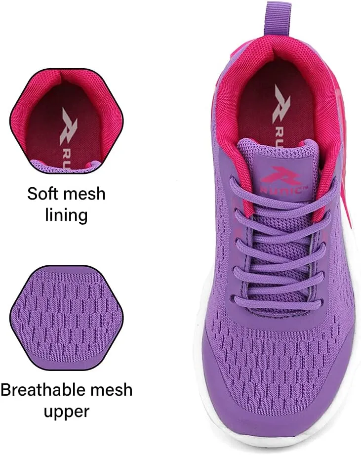 RUNIC Kids Sneaker Mesh Breathable Athletic Running Tennis Sports Shoes for Boys Girls