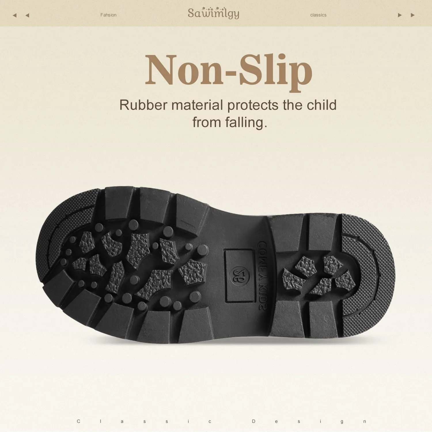 Sawimlgy Toddler Boys Girls Classic Hiking Boots PU Leather Outdoor Four Seasons Ankle Sneaker High Top Durable Rubber Sole Casual Shoes