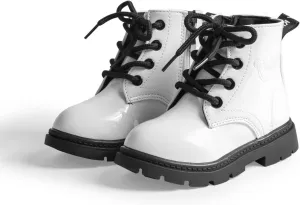 Sawimlgy Toddler Boys Girls Classic Hiking Boots PU Leather Outdoor Four Seasons Ankle Sneaker High Top Durable Rubber Sole Casual Shoes