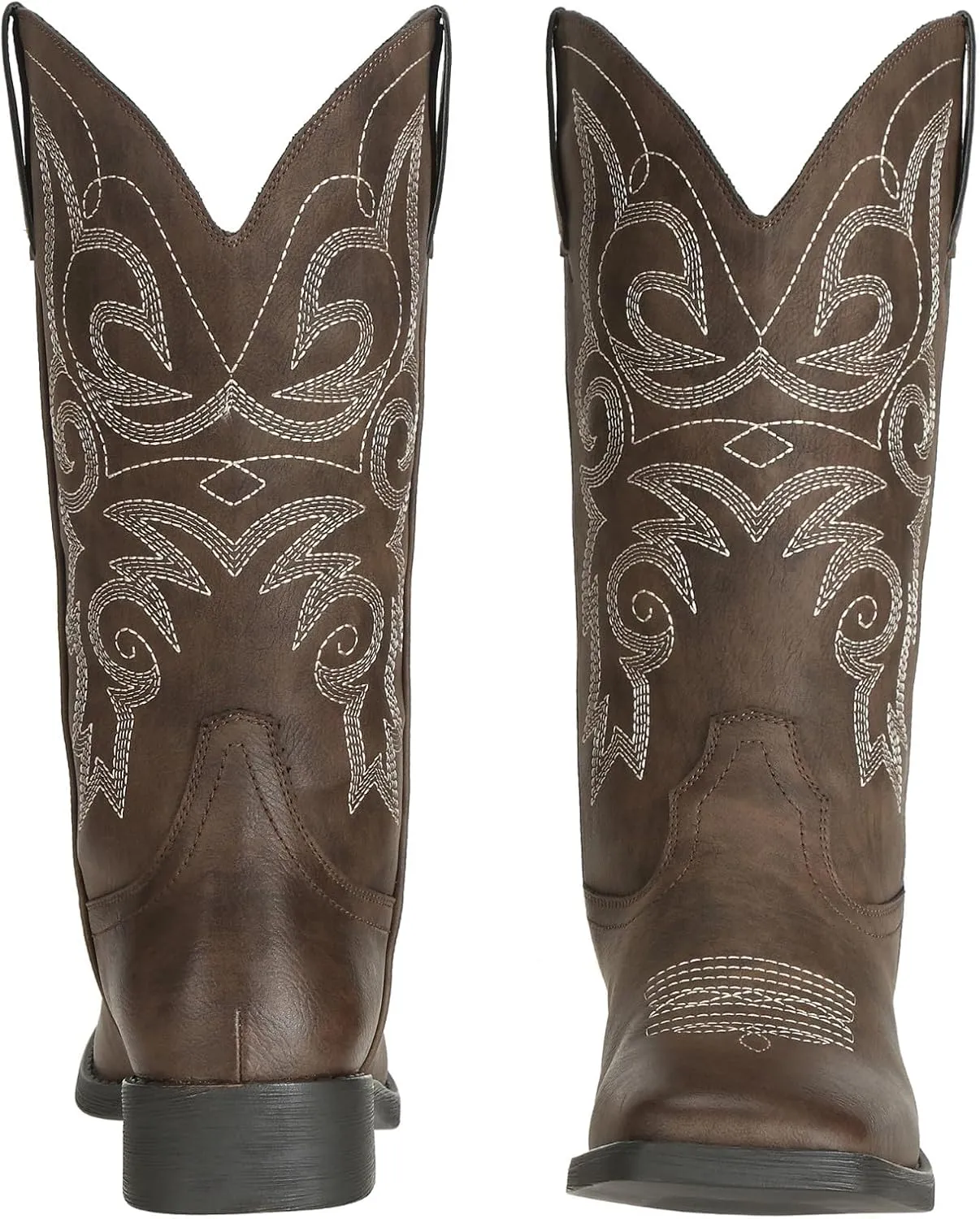 SheSole Women's Fashion Western Cowgirl Cowboy Boots Wide Square Toe Mid Calf