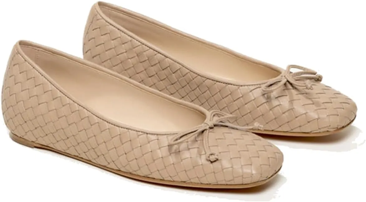 SHODENSE Women Flats Shoes Bow Square Closed Toe Ballet Flats Slip On Metallic Flat Shoe Matte Patent Leather Snakeskin Low Hidden Wedge Heel Office Work Shoes Driving Flats Church Club Fall 4-11 M US