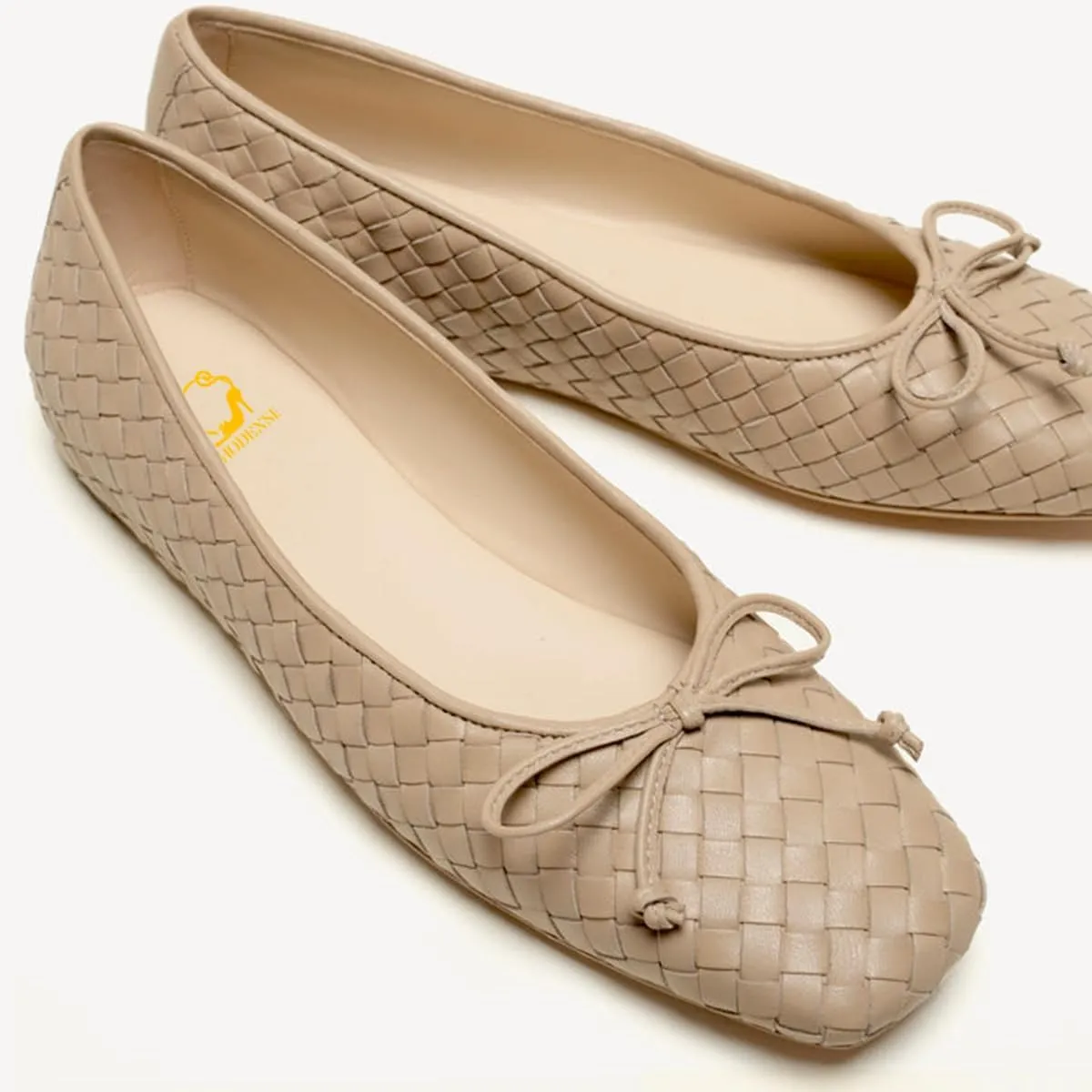 SHODENSE Women Flats Shoes Bow Square Closed Toe Ballet Flats Slip On Metallic Flat Shoe Matte Patent Leather Snakeskin Low Hidden Wedge Heel Office Work Shoes Driving Flats Church Club Fall 4-11 M US