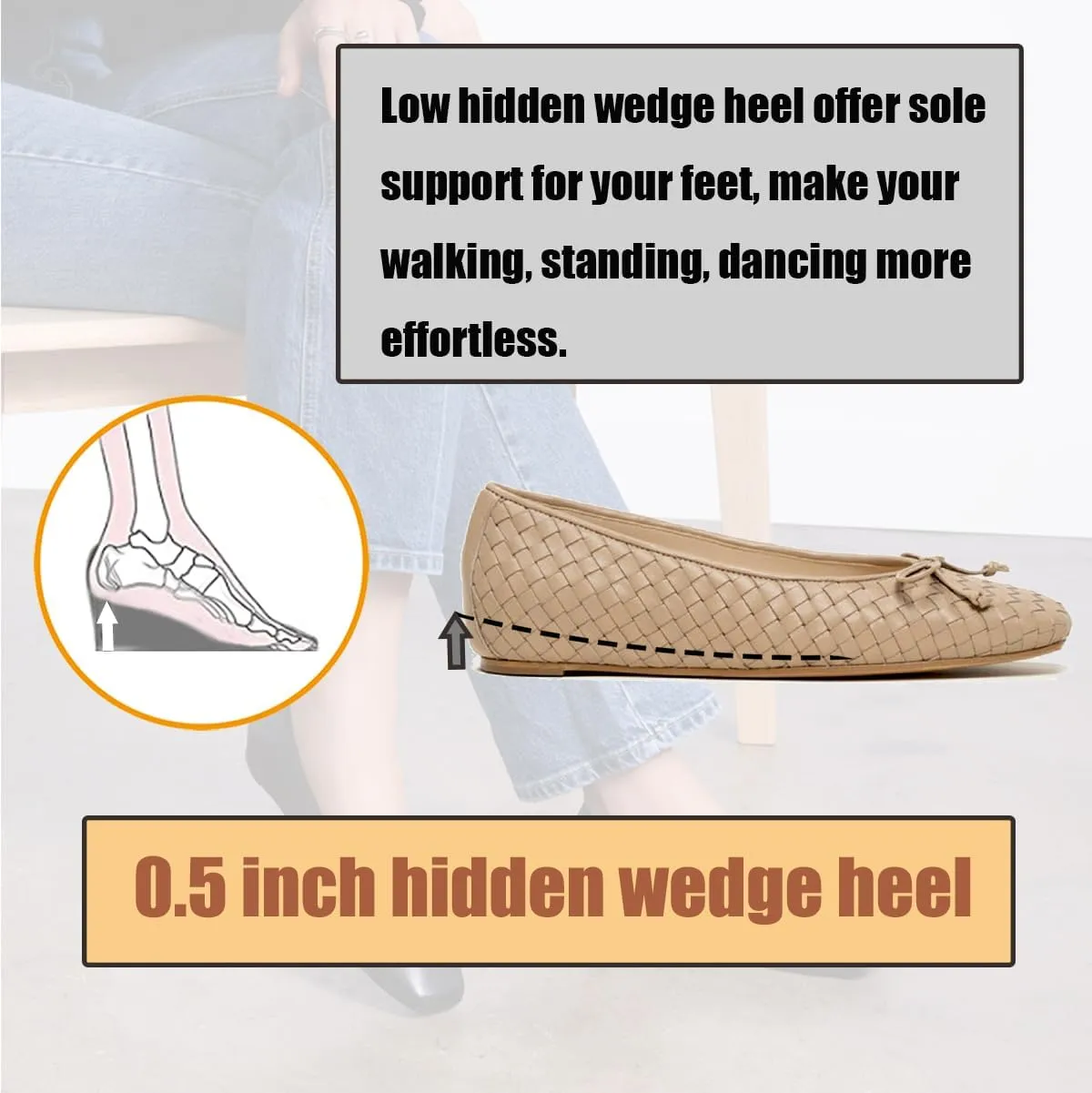 SHODENSE Women Flats Shoes Bow Square Closed Toe Ballet Flats Slip On Metallic Flat Shoe Matte Patent Leather Snakeskin Low Hidden Wedge Heel Office Work Shoes Driving Flats Church Club Fall 4-11 M US