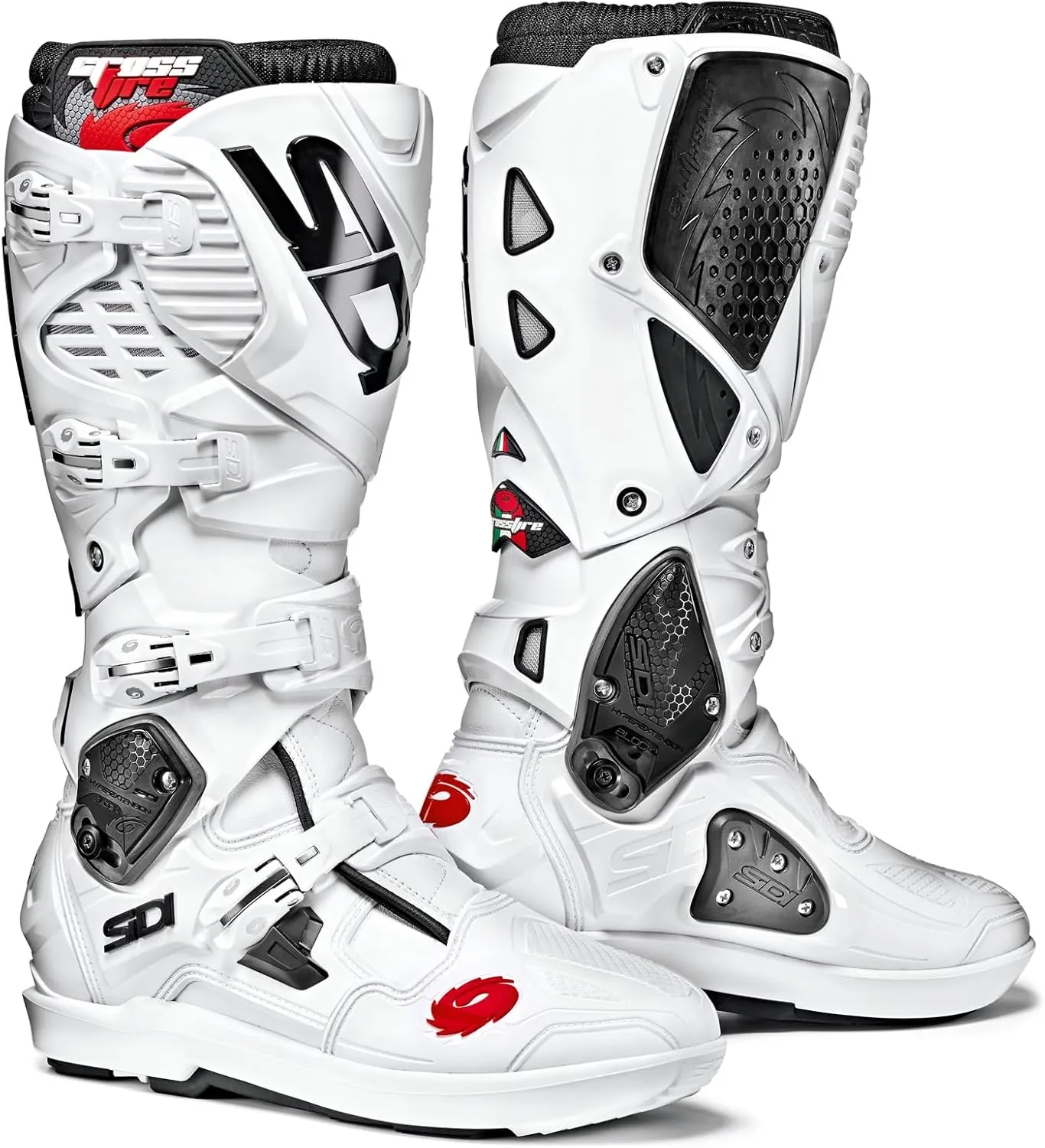 SiDI | Offroad Motorcycle Boots, Professional Motocross Boots for Men CROSSFIRE 3 SRS, Adjustable and Replaceable Buckles, Flex System, Hyper Extension Block
