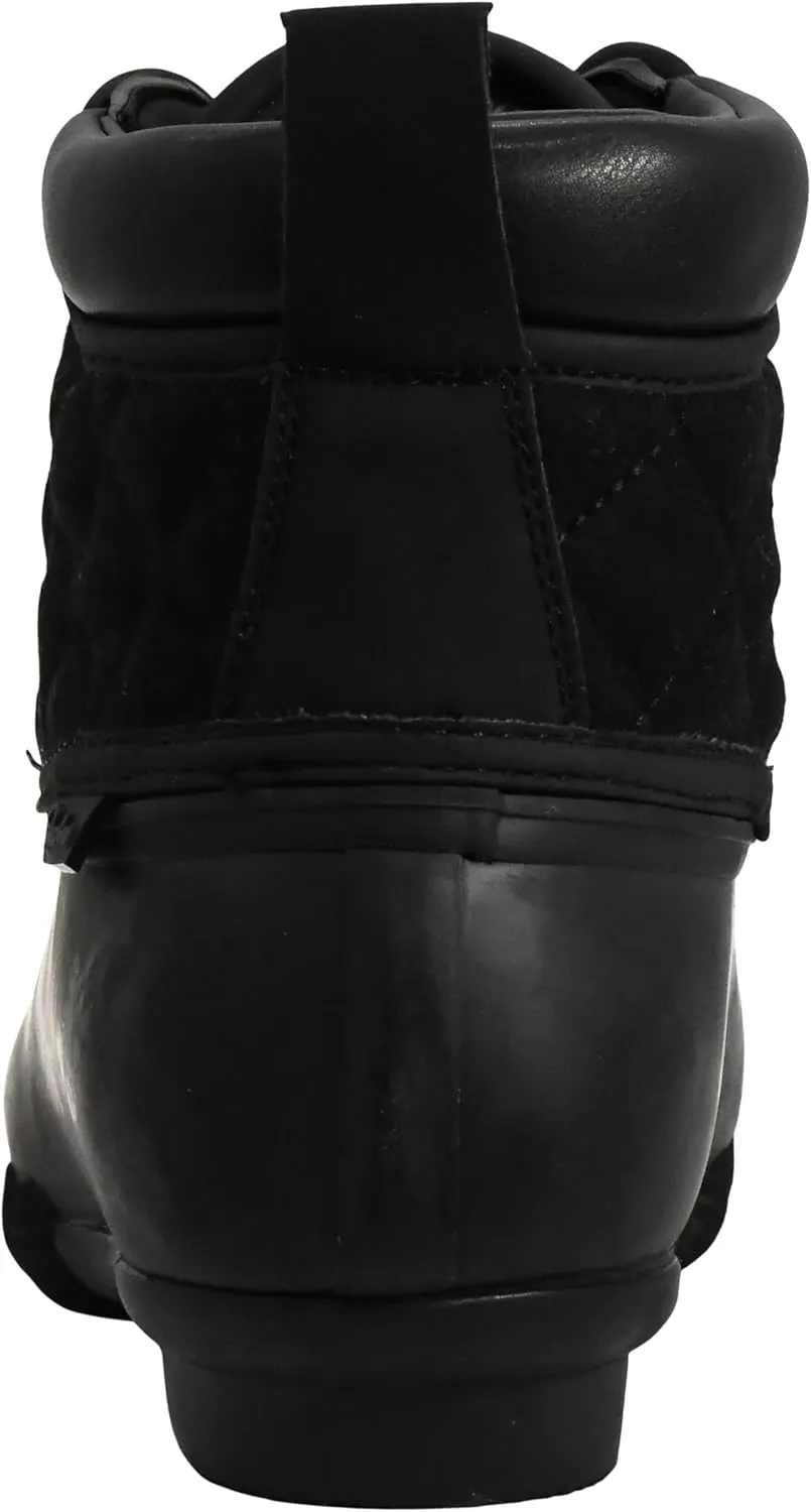 Skechers Women's Pond Lil Puddles Mid Quilted Lace Up Duck Boot with Waterproof Outsole