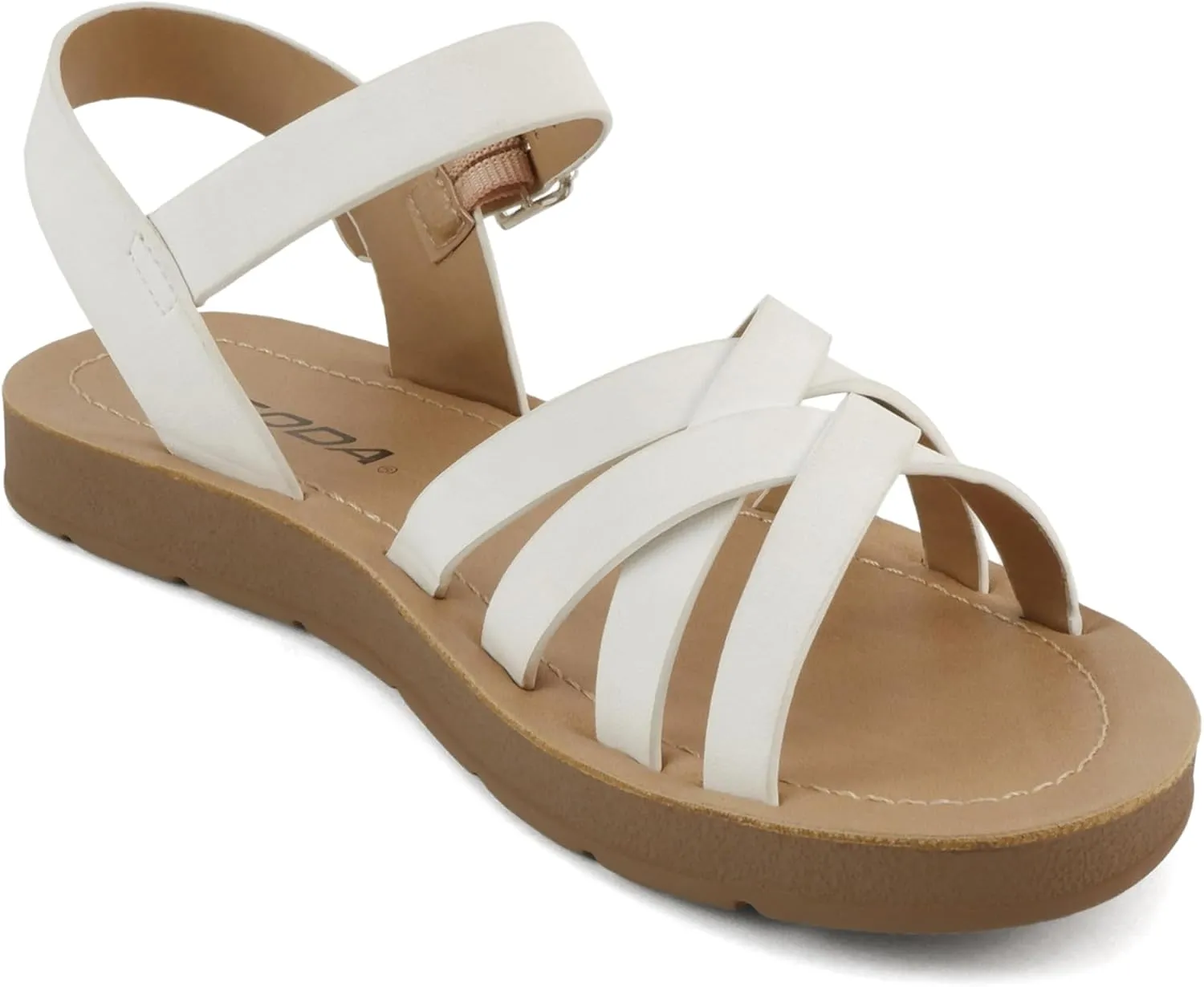 Soda Ling ~ Women Round Toe Multi-Strap Flat Sandals