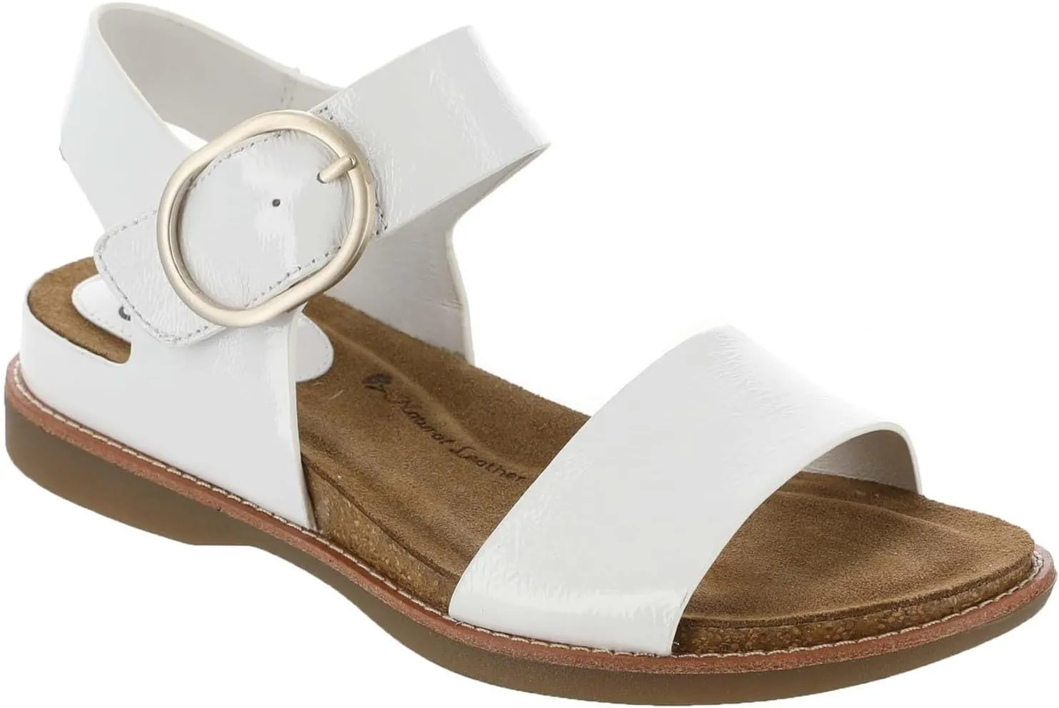 Sofft Women's Bali Sandal, White Crinkle Patent, 9.5