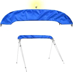 SoGuDio, Design with Light Hole Top Cover,Suitable for 34 Bows Bimini Tops,Effectively Prevent The Erosion of UV,sea Water in Summer, Designed with Resin Zipper Bimini Top Canopy, Blue, L (6888IN)