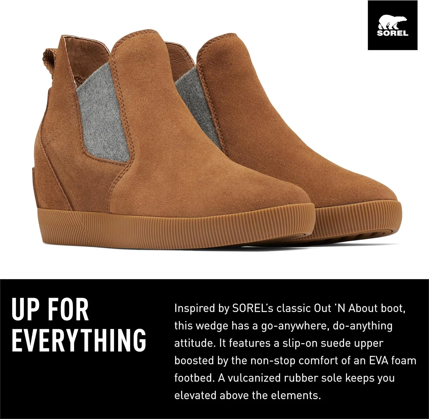 SOREL Women's Out N About Slip-On Wedge Boot