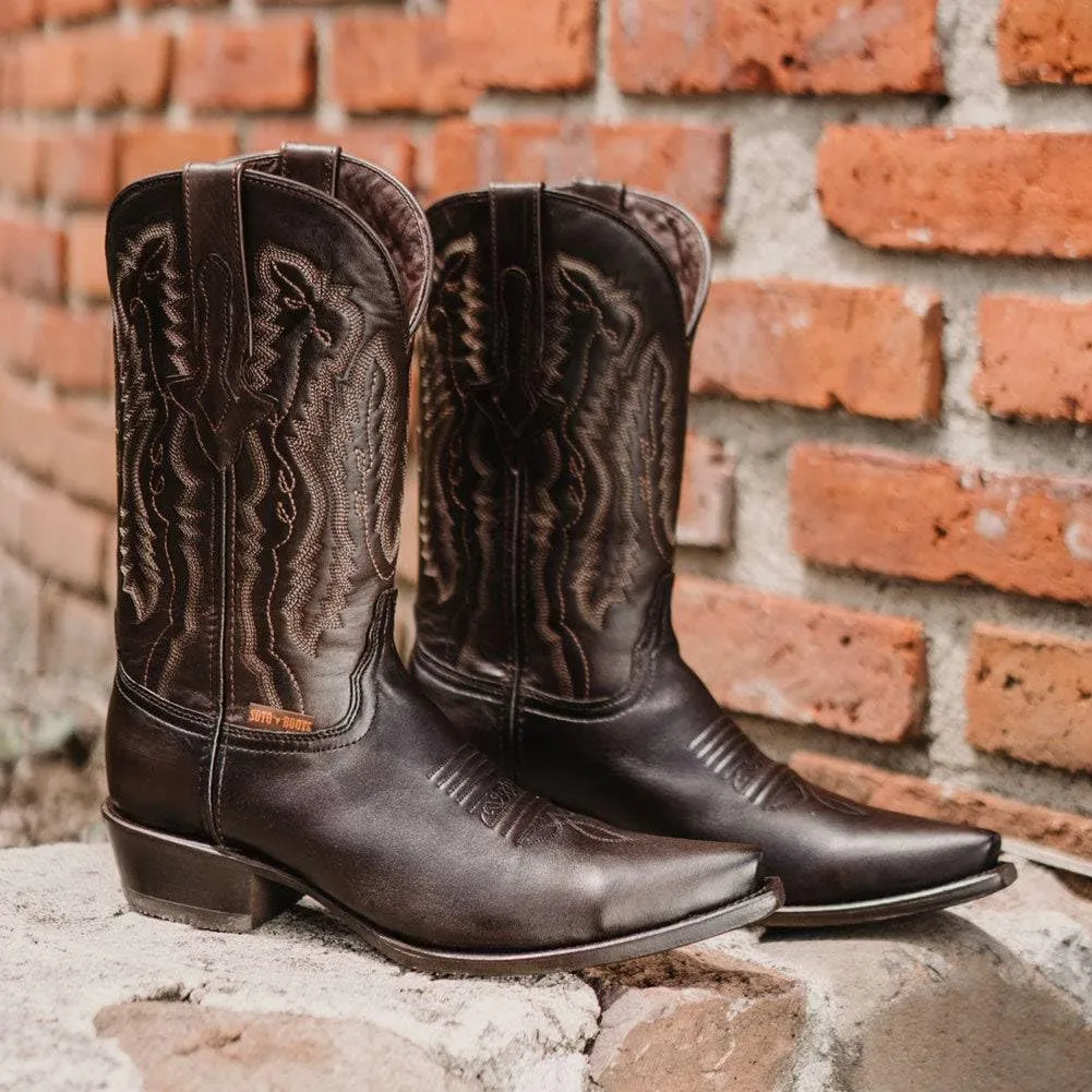 Soto Boots Mens Burnished Snip Toe Cowboy Boots H50030