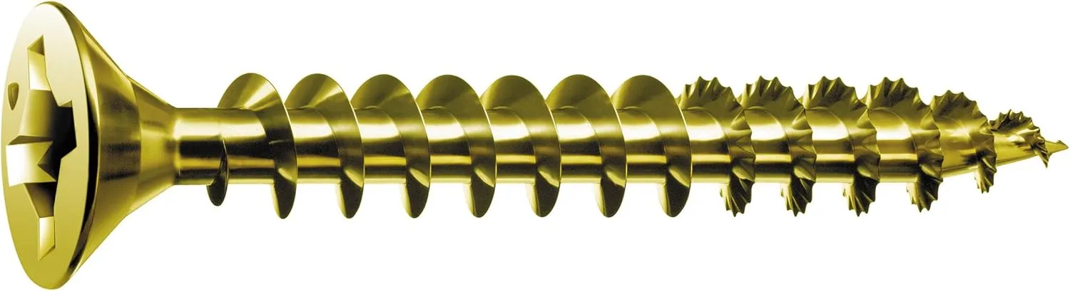 SPAX #10 x 3in. Flat Head Unidrive Yellow Zinc Coated Screw - 1 LB Box