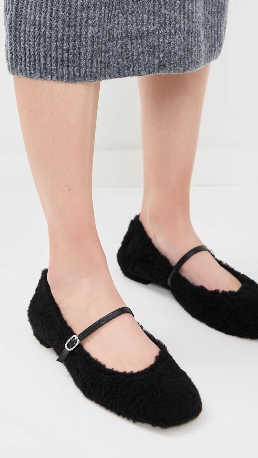 Stuart Weitzman Women's Lennox Shearling Flats