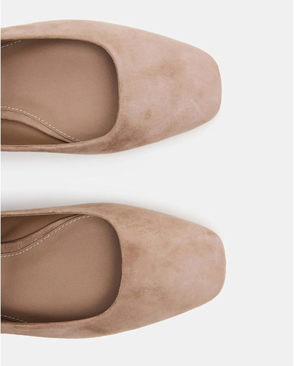 Suede Leather Ballet Flats Shoes for Women Cute Square Toe Slip On Mary Jane Flats Comfy Ballerina Flat Shoes Causal Daily Shoes with Strap