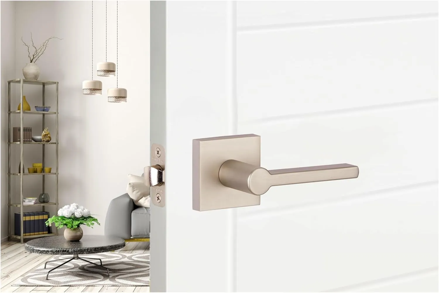 Sure-Loc VN101 Verona Passage Door Lever Set with Square Rose - Flat Black