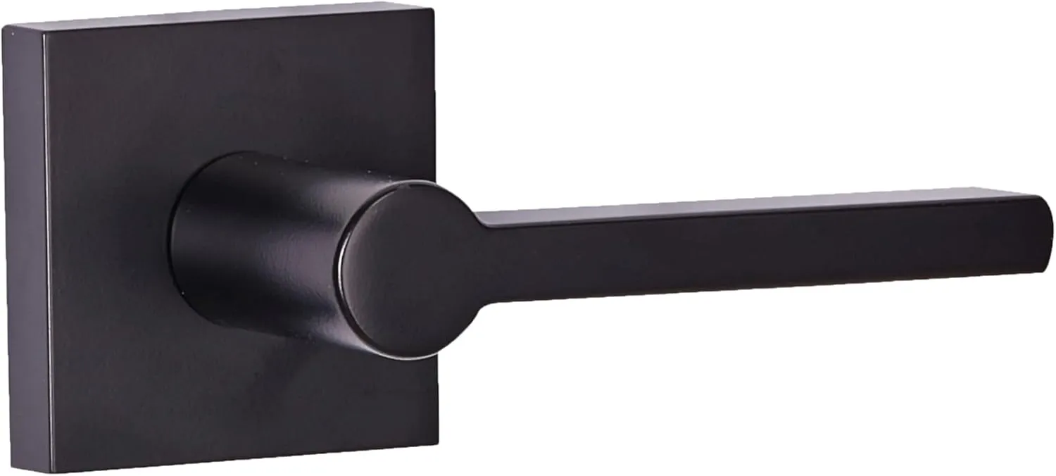 Sure-Loc VN101 Verona Passage Door Lever Set with Square Rose - Flat Black