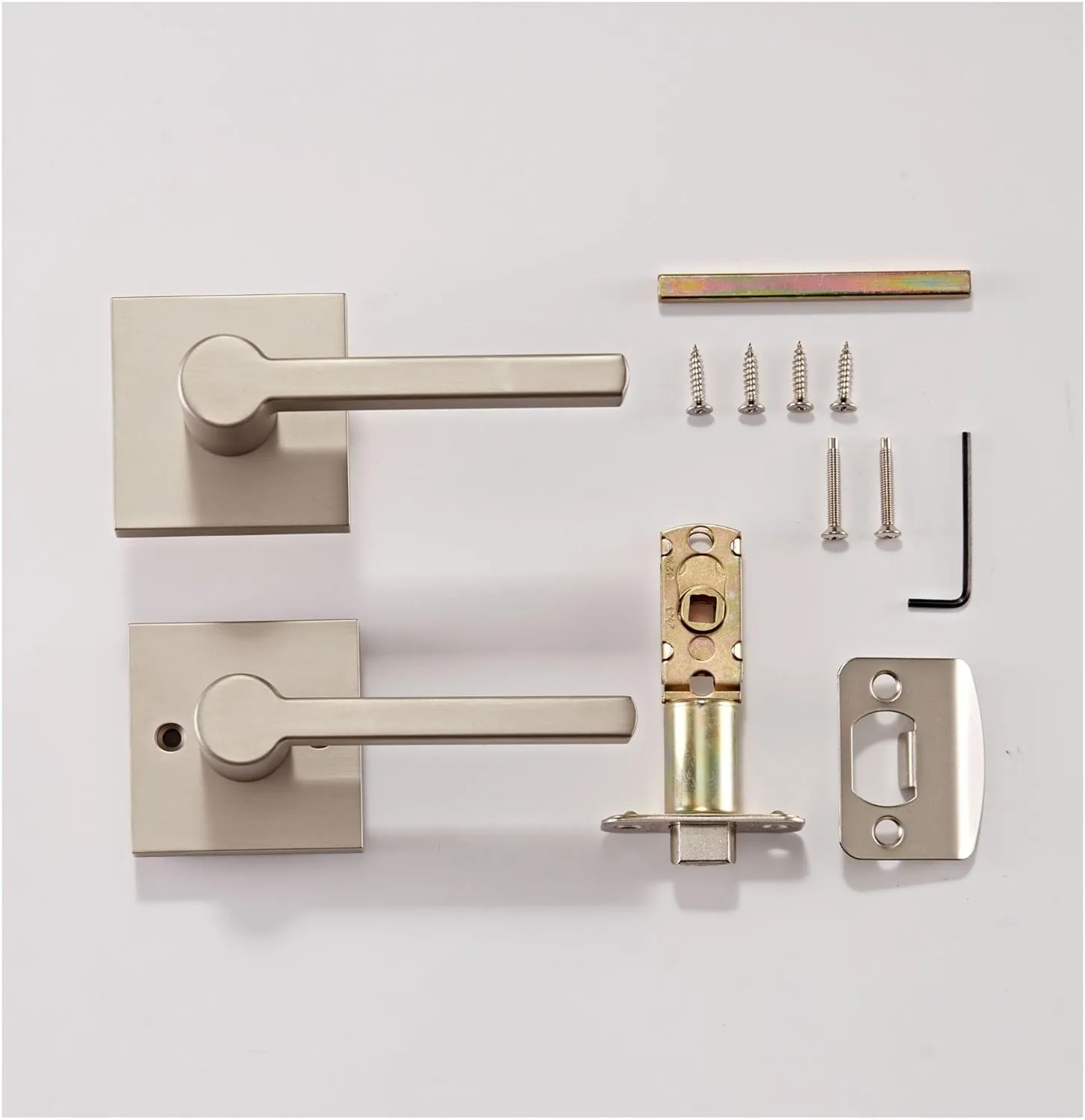 Sure-Loc VN101 Verona Passage Door Lever Set with Square Rose - Flat Black