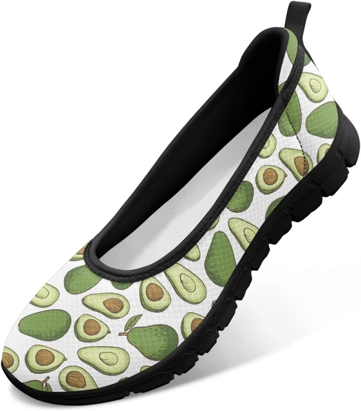 SYtrade Women's Slip On Loafers Walking Travel Shoes Black Sole