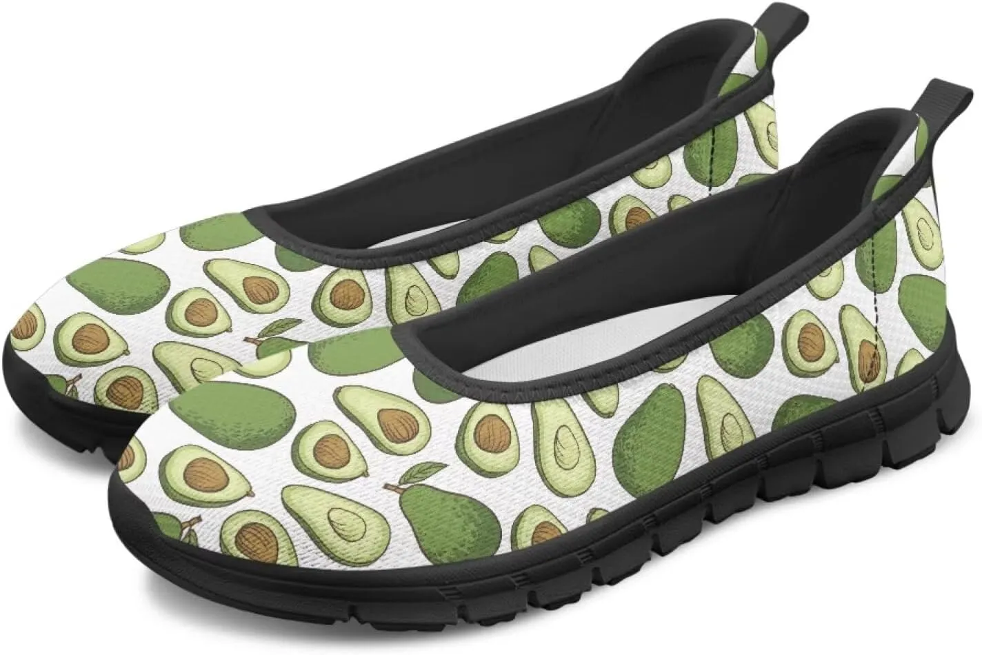 SYtrade Women's Slip On Loafers Walking Travel Shoes Black Sole