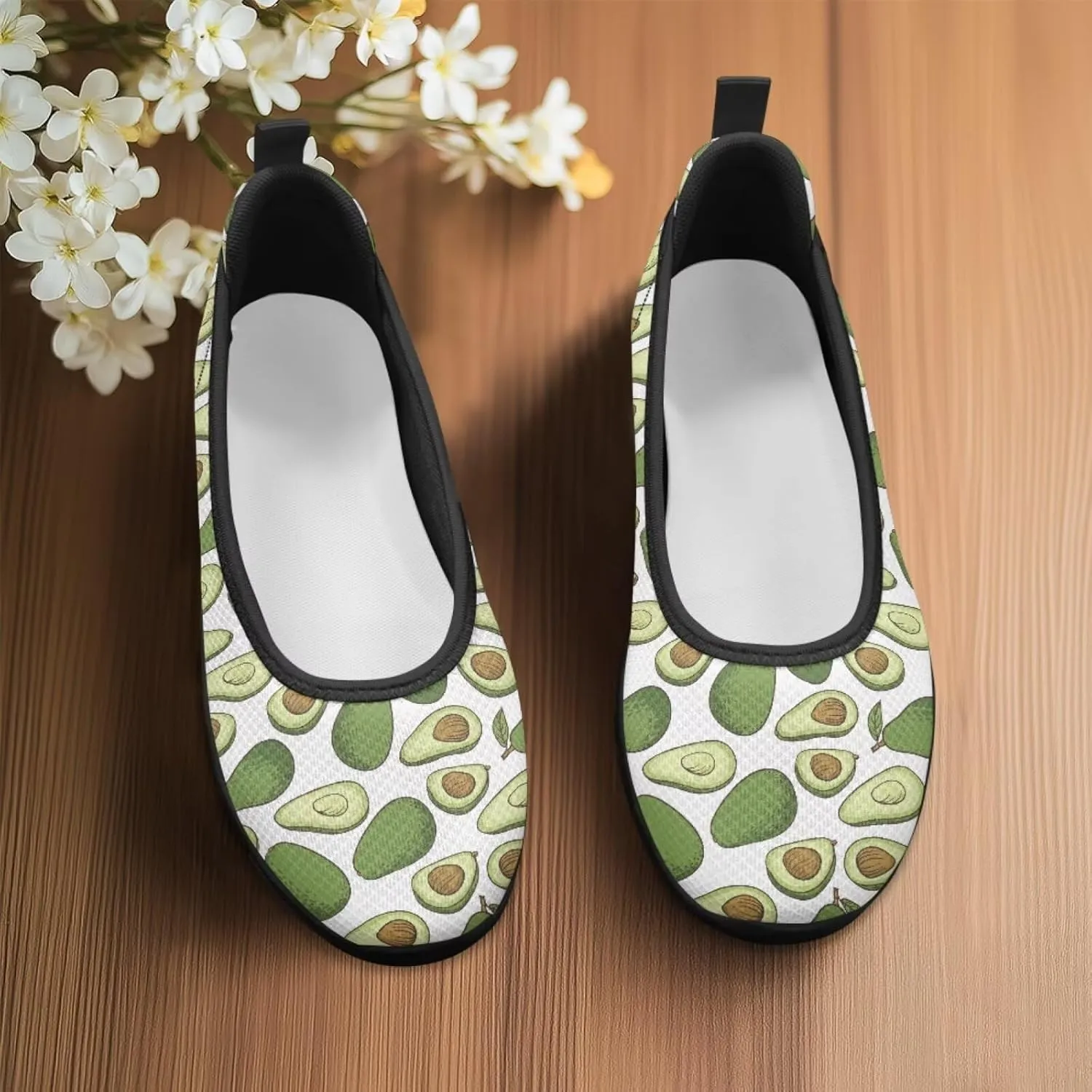 SYtrade Women's Slip On Loafers Walking Travel Shoes Black Sole