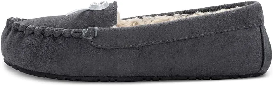 TF STAR Women Ladies Girls Moccasin Slipper Shoes Slip on Loafer Casual Flat Microfiber Shoes Indoor Outdoor