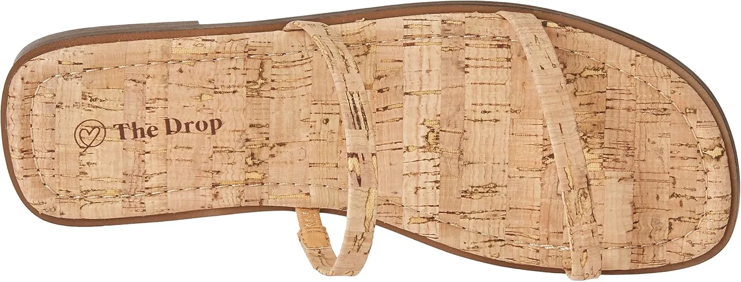 The Drop Women's Paris Square Toe Two Strap Flat Sandal