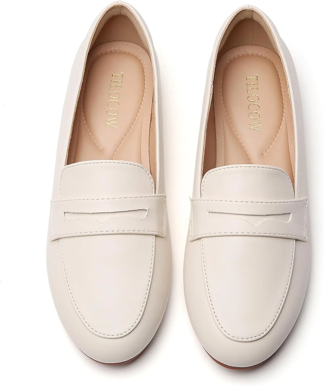 Tilocow Women's Loafers Penny Loafers for Women Comfortable Round Toe Flats Fashion Work Dressy Shoes