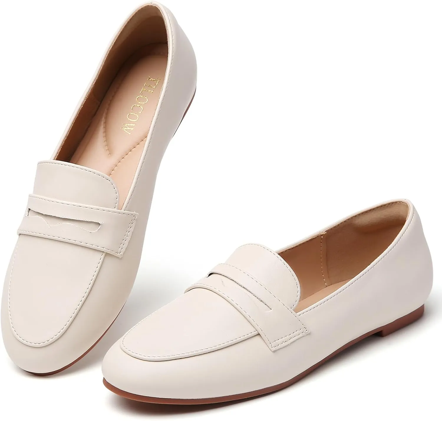 Tilocow Women's Loafers Penny Loafers for Women Comfortable Round Toe Flats Fashion Work Dressy Shoes