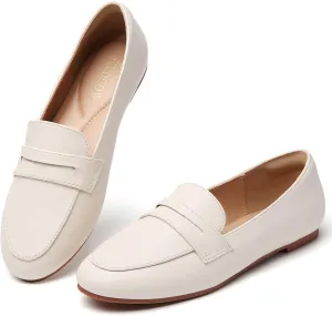 Tilocow Women's Loafers Penny Loafers for Women Comfortable Round Toe Flats Fashion Work Dressy Shoes