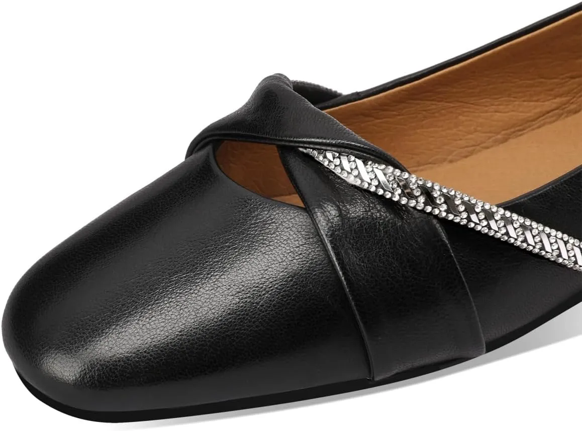 TinaCus Women's Round Toe Genuine Leather Handmade Flat Loafers Shoes