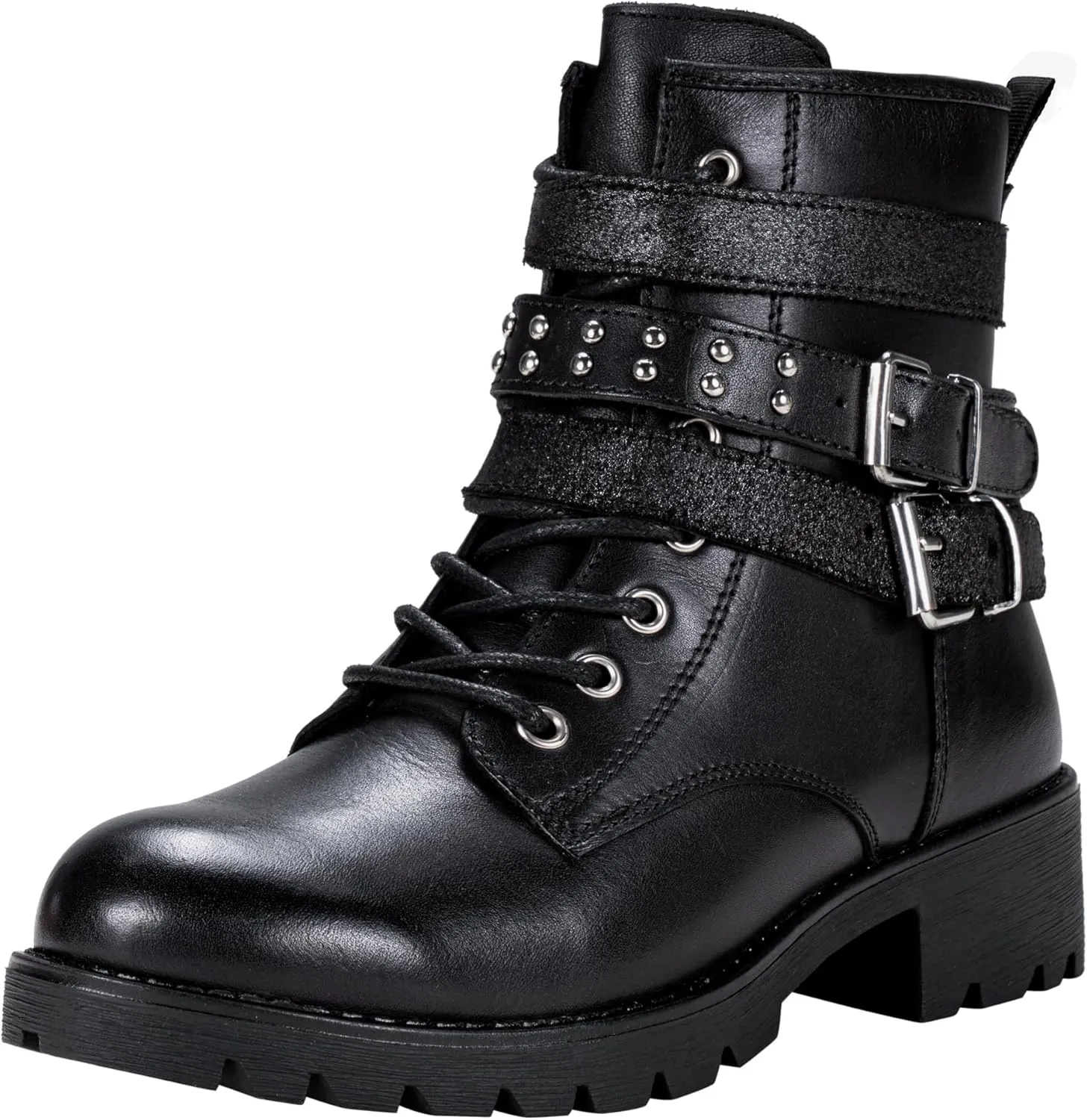 Vepose Women's Ankle Boots, Combat Lace up Booties with Inside Zipper