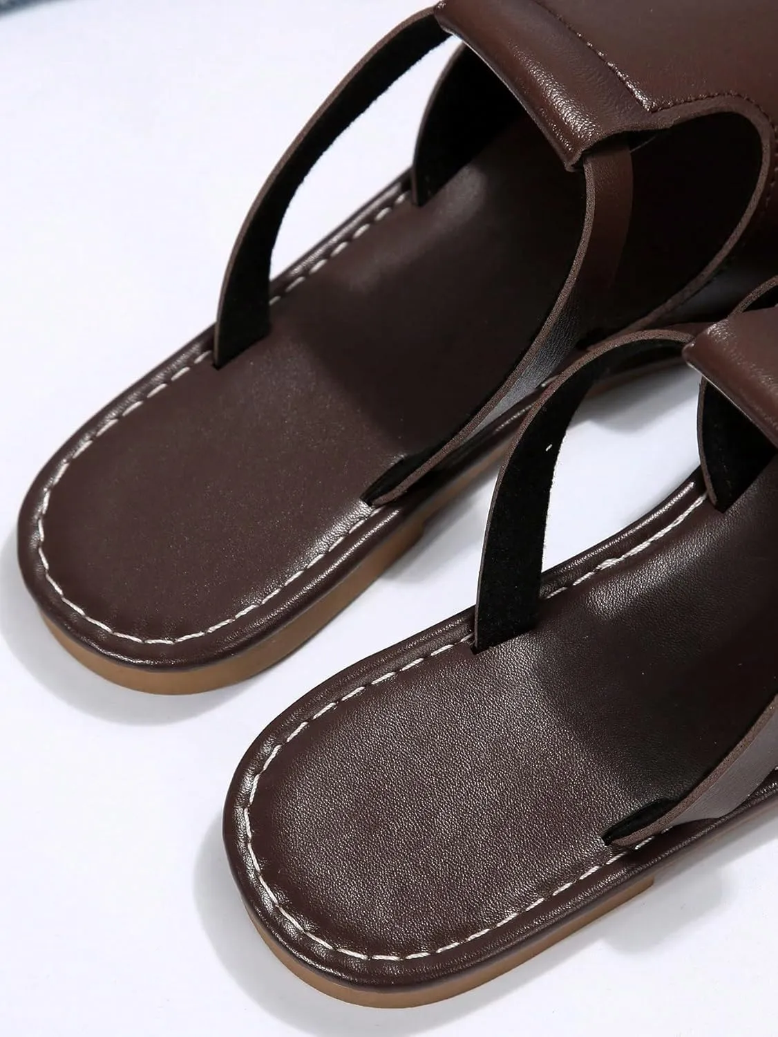 Verdusa Women's Cut Out Slide Sandals Open Toe Summer Flat Sandals Outdoor Shoes
