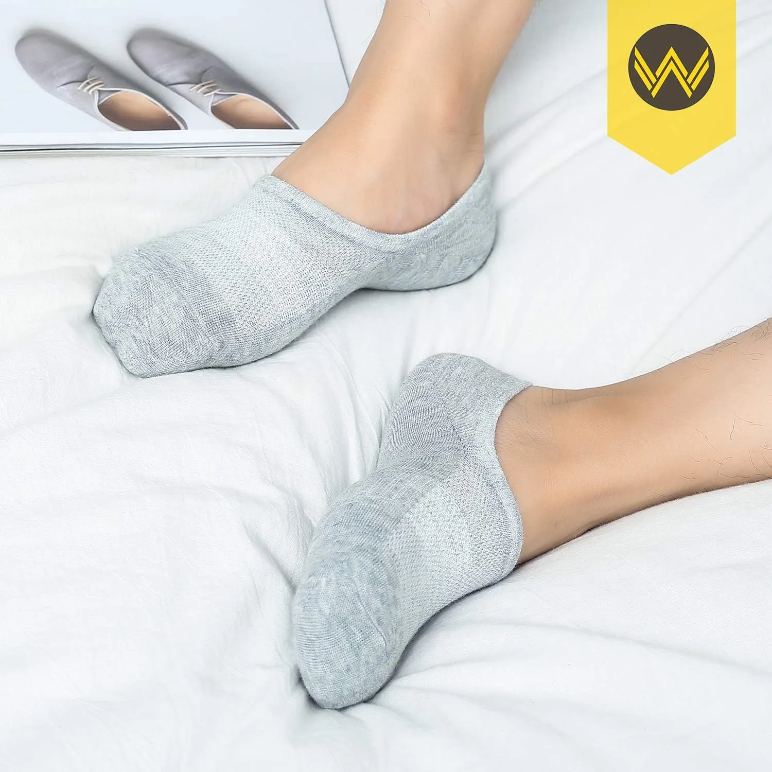 WANDER No Show Socks 10 Pairs Cotton Non Slip Low Cut Invisible Loafer Socks Men&Women Boat Liner 6-8/9-11
