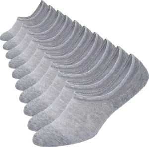 WANDER No Show Socks 10 Pairs Cotton Non Slip Low Cut Invisible Loafer Socks Men&Women Boat Liner 6-8/9-11