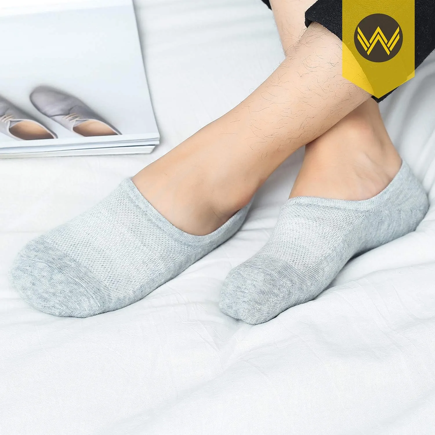 WANDER No Show Socks 10 Pairs Cotton Non Slip Low Cut Invisible Loafer Socks Men&Women Boat Liner 6-8/9-11
