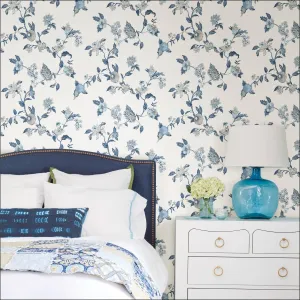 Waverly RMK12600PL Graceful Garden Trail Blue Peel and Stick Wallpaper