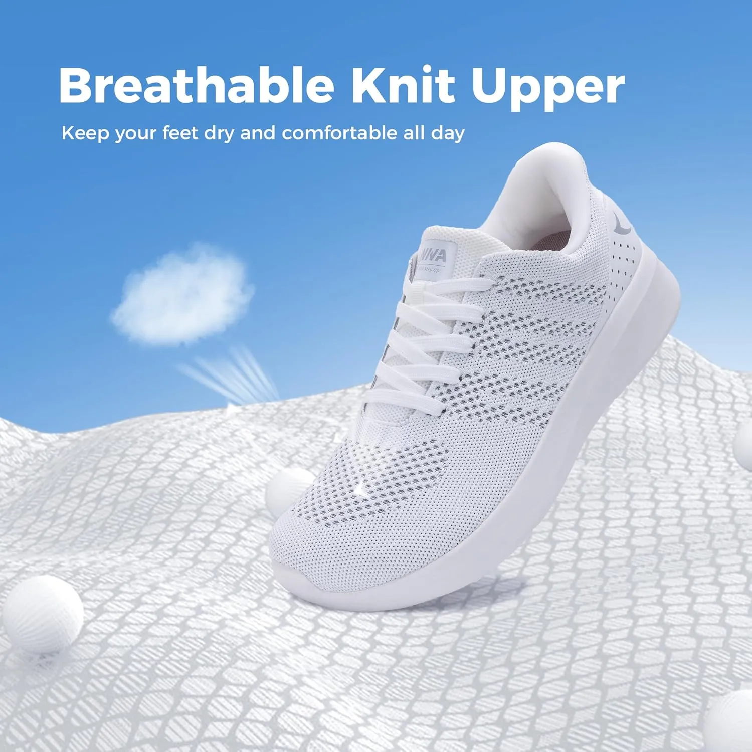 Wide Toe Box Shoes for Men Tennis Walking Sneakers with Arch Support Zero Drop Minimalist Design US 8-12