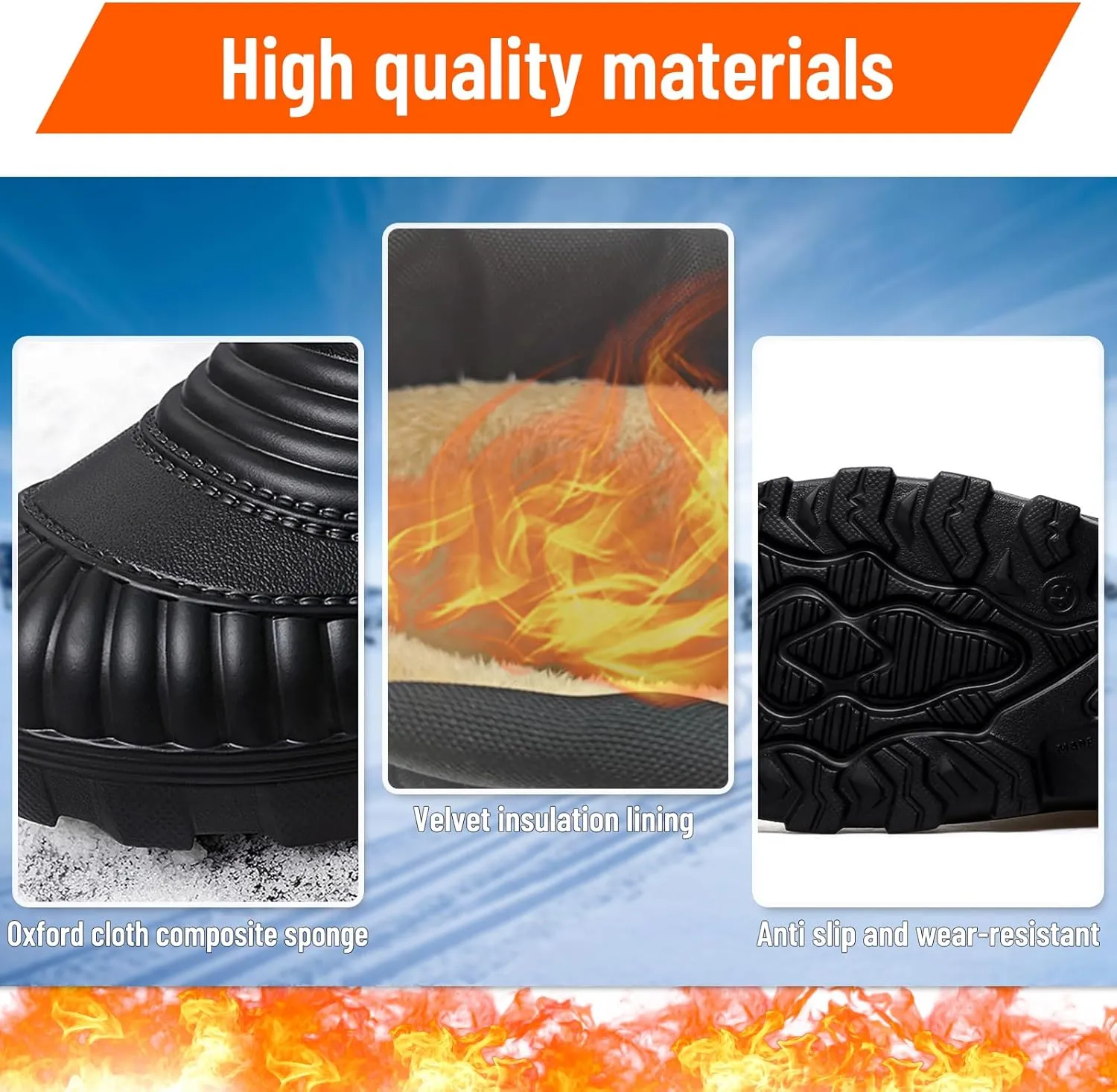 Winter Thermal Snow Boots for Men & Women, Electric Heating Boots with Waterproof Rechargeable Heated Foot Warmers