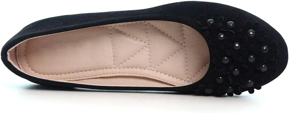 Women Classy Cute Bow-Knot Ballet Flats Round Toe Daily Cozy Comfort Slip on Flat Shoes