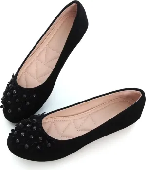 Women Classy Cute Bow-Knot Ballet Flats Round Toe Daily Cozy Comfort Slip on Flat Shoes
