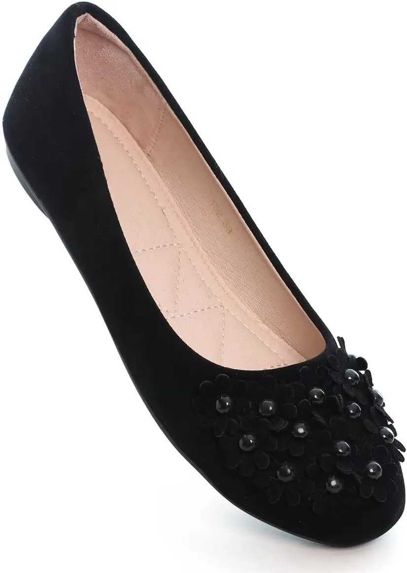 Women Classy Cute Bow-Knot Ballet Flats Round Toe Daily Cozy Comfort Slip on Flat Shoes