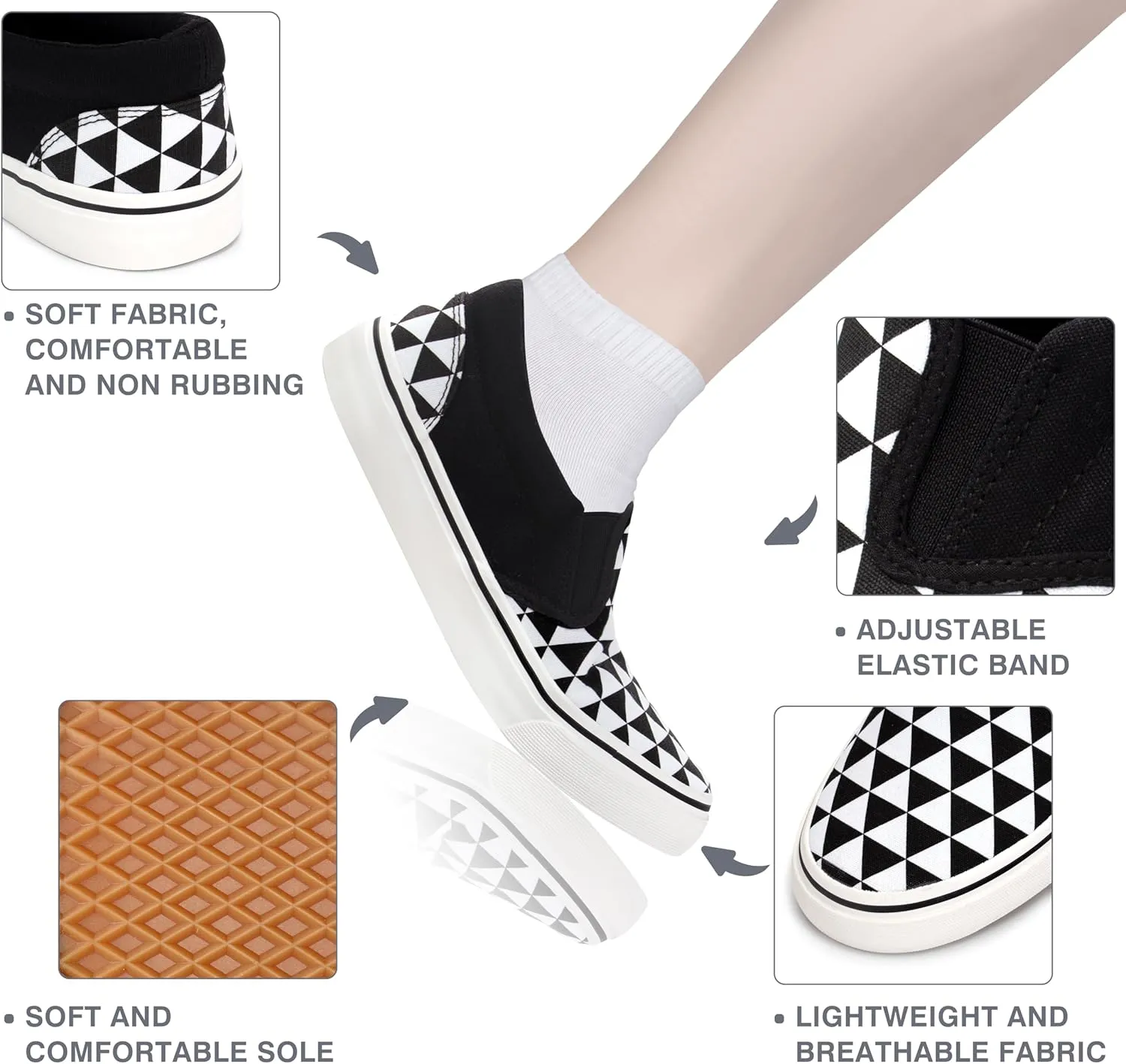 Women's Canvas Slip on Low Top Fashion Sneakers for Women Non Slip Loafer Shoes Classic Comfortable Flats Breathable Casual Shoes