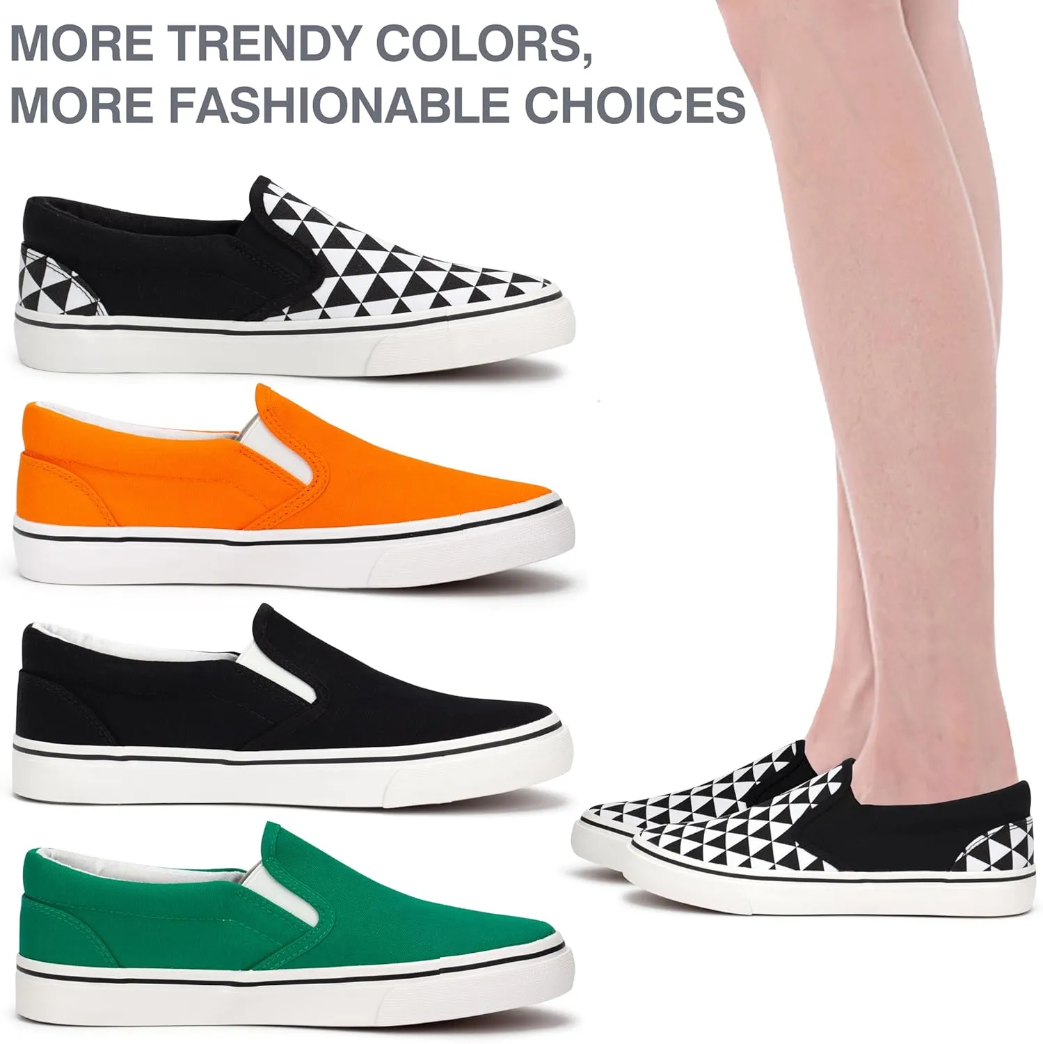 Women's Canvas Slip on Low Top Fashion Sneakers for Women Non Slip Loafer Shoes Classic Comfortable Flats Breathable Casual Shoes