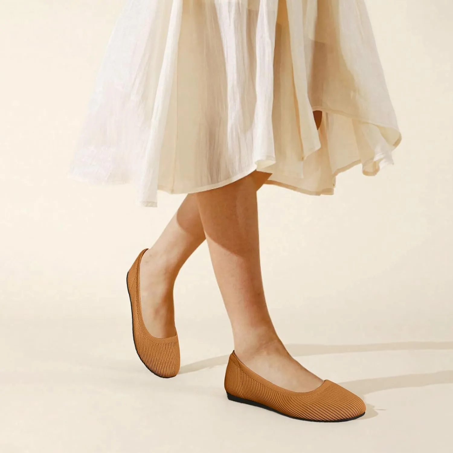 Women's Flats Shoes Round Toe Ballet Knit Comfortable Dressy Flat