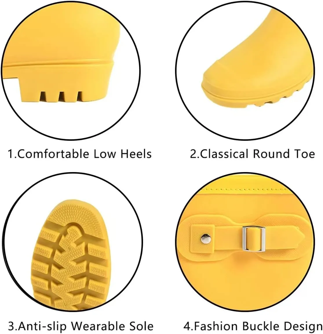 Women's Mid Calf Rain Boots Waterproof Fashion Garden Shoes Anti-slipping Rainboots For Women Comfortable Insole Light Rain Shoes