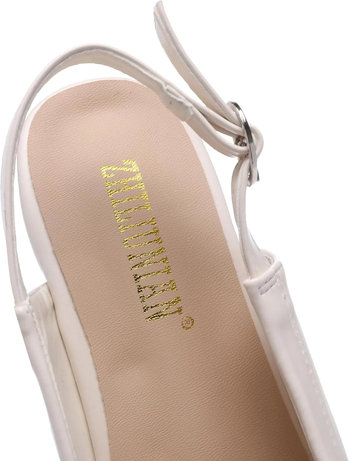 Women's Slingback Low Heel Pumps,Ladies Closed Square Toe Wedge Sandals Dressy Casual Trendy Comfortable Buckle Fancy Business Office Teacher Holiday Leather Shoe